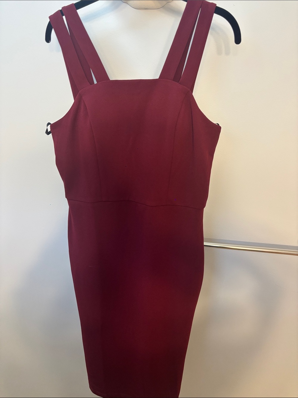 Sleeveless Midi Sheath Dress in Deep Wine
